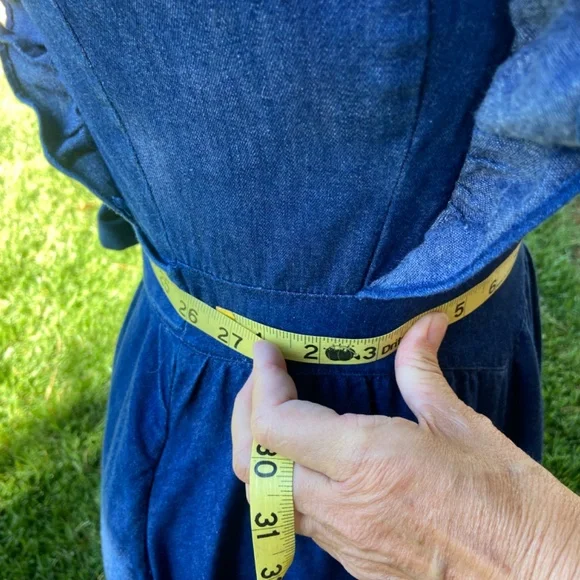 Vintage Gunne Sax ruffle prairie denim dress - Picture 12 of 16